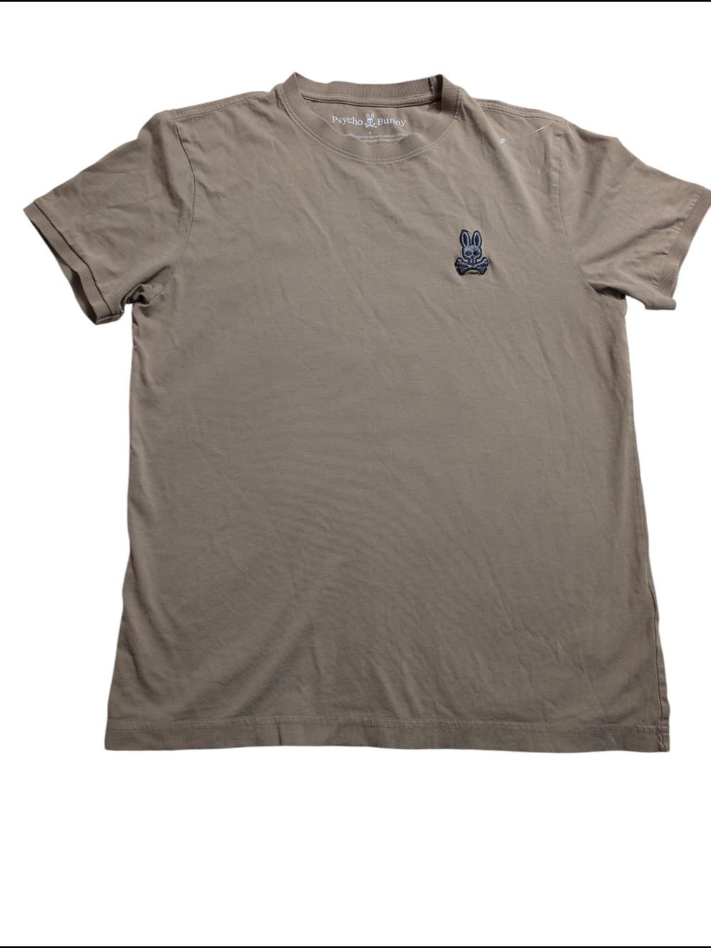 Psycho Bunny Short Sleeve Crew Tee in Taupe with Navy Logo